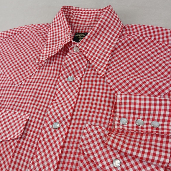 Montgomery Ward Other - VTG Montgomery Ward 15-15.5 Medium Mens Shirt‎ Western  Dagger Collar 70s 21x26
